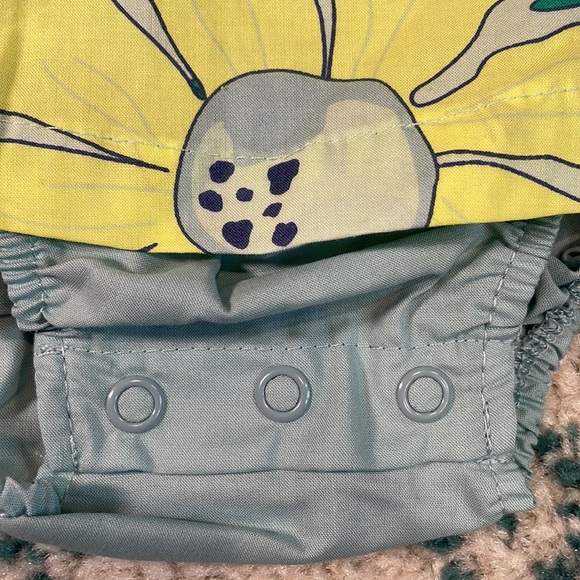 NWT carters blue and green floral one piece bodysuit with faux dress overlay - Picture 5 of 7